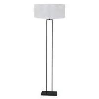 Zwarte_staande_lamp_Stang_3850ZW_met_E27_fitting_en_zilveren_Sizoflor_kap