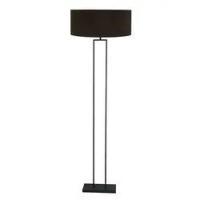 Zwarte_staandelamp_Stang_3962ZW_met_E27_fitting_en_zwart_linnen_kap_met_gouden_binnenkant