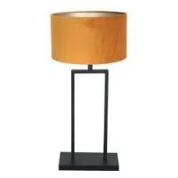 Zwarte_tafellamp_Stang_3859ZW_met_E27_fitting_en_goud_velours_stoffen_kap