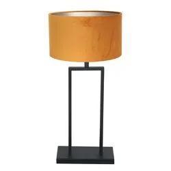 Zwarte_tafellamp_Stang_3859ZW_met_E27_fitting_en_goud_velours_stoffen_kap